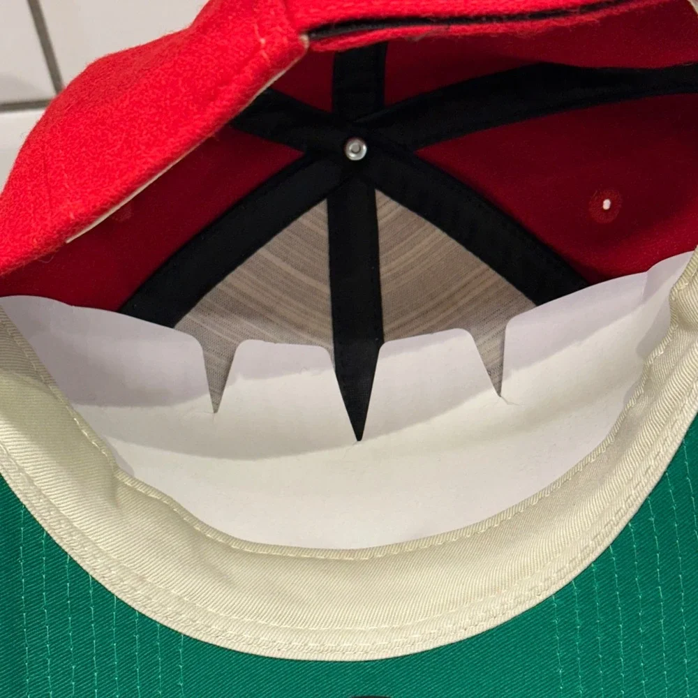 Fear of God Mens OSFM 9FORTY Strapback Hat Red FG‎ Logo Wool Blend Streetwear